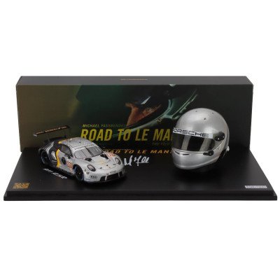SPARK MODEL PORSCHE SET 911 991-2 RSR TEAM PROTON COMPETITION N 911 24h LE MANS 2023 + CASCO HELMET SCALE 1/5 MICHAEL
