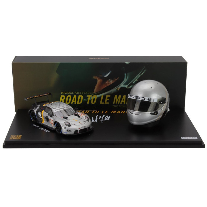 SPARK MODEL PORSCHE SET 911 991-2 RSR TEAM PROTON COMPETITION N 911 24h LE MANS 2023 + CASCO HELMET SCALE 1/5 MICHAEL