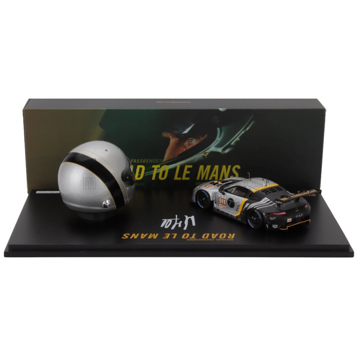 SPARK MODEL PORSCHE SET 911 991-2 RSR TEAM PROTON COMPETITION N 911 24h LE MANS 2023 + CASCO HELMET SCALE 1/5 MICHAEL