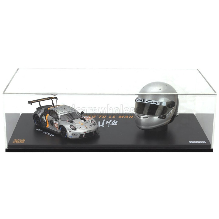SPARK MODEL PORSCHE SET 911 991-2 RSR TEAM PROTON COMPETITION N 911 24h LE MANS 2023 + CASCO HELMET SCALE 1/5 MICHAEL