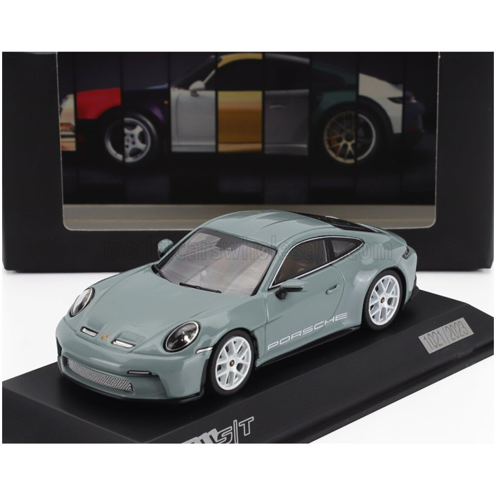 SPARK MODEL PORSCHE 911 992 S/T COUPE 2024 - LIGHT GREEN MET 1/43