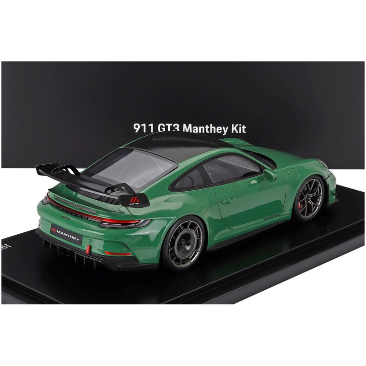 SPARK MODEL PORSCHE 911 992-2 GT3 COUPE MANTHEY KIT 2024 - CON VETRINA - WITH SHOWCASE - AURATIUM GREEN 1/18