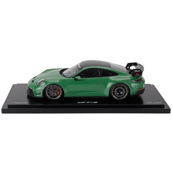 SPARK MODEL PORSCHE 911 992-2 GT3 COUPE MANTHEY KIT 2024 - CON VETRINA - WITH SHOWCASE - AURATIUM GREEN 1/18