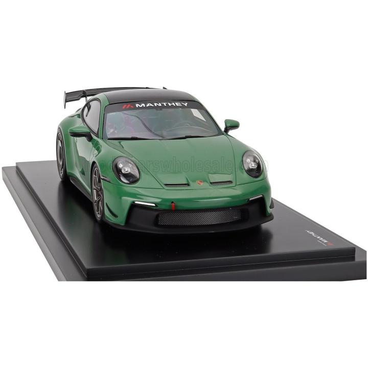 SPARK MODEL PORSCHE 911 992-2 GT3 COUPE MANTHEY KIT 2024 - CON VETRINA - WITH SHOWCASE - AURATIUM GREEN 1/18