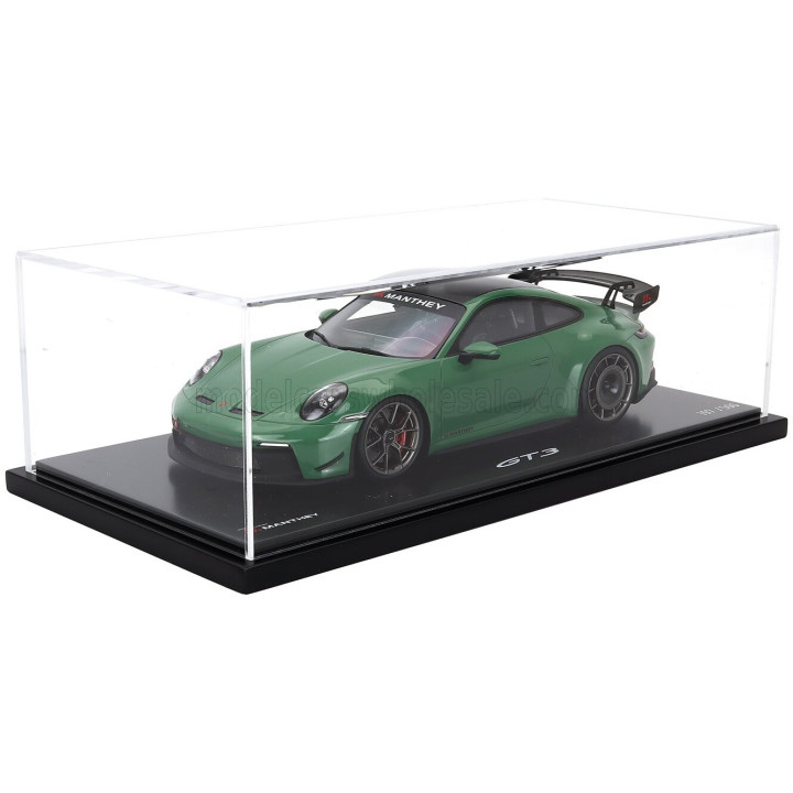 SPARK MODEL PORSCHE 911 992-2 GT3 COUPE MANTHEY KIT 2024 - CON VETRINA - WITH SHOWCASE - AURATIUM GREEN 1/18