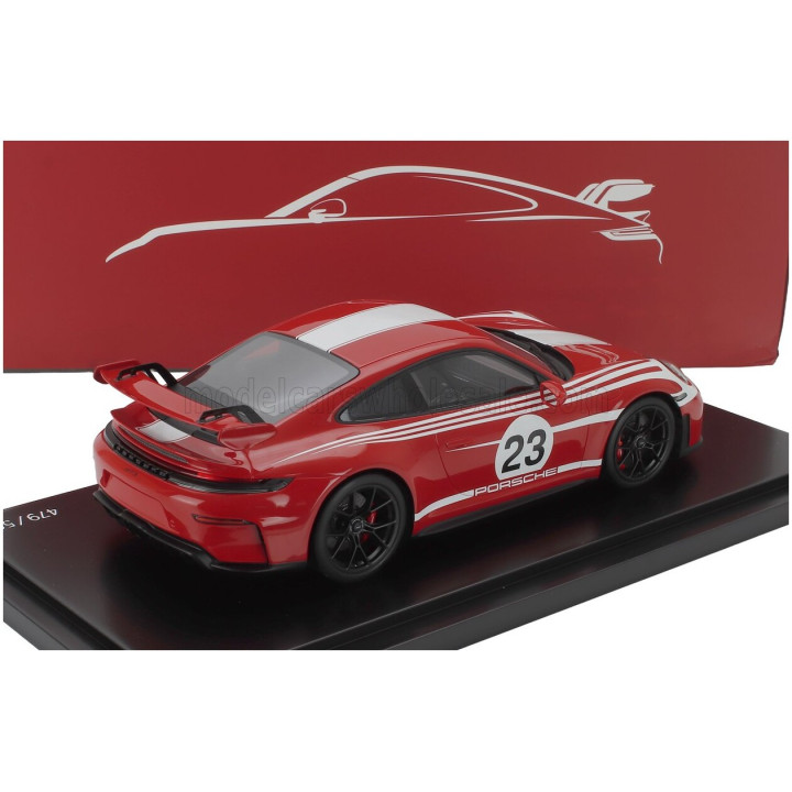 SPARK MODEL PORSCHE 911 992-2 GT3 N 23 COUPE SALZBURG LIVERY 2025 - CON VETRINA - WITH SHOWCASE - RED WHITE 1/18