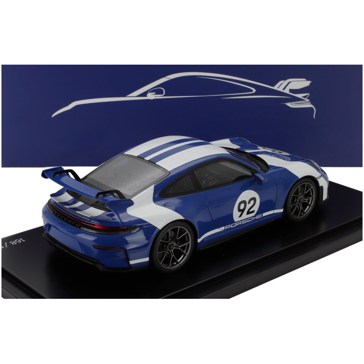 SPARK MODEL PORSCHE 911 992-2 GT3 N 92 COUPE VELOCITY DESIGN 2025 - CON VETRINA - WITH SHOWCASE - BLUE WHITE 1/18