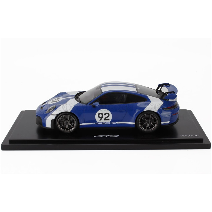 SPARK MODEL PORSCHE 911 992-2 GT3 N 92 COUPE VELOCITY DESIGN 2025 - CON VETRINA - WITH SHOWCASE - BLUE WHITE 1/18