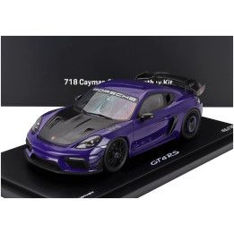 SPARK MODEL PORSCHE 718 (982) CAYMAN GT4 RS MANTHEY KIT 2024 - CON VETRINA - WITH SHOWCASE - ULTRAVIOLET PURPLE BLACK 1/18