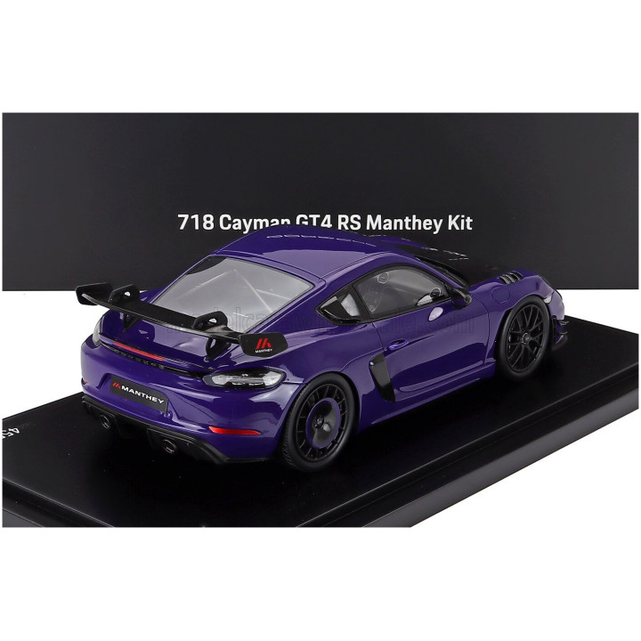 SPARK MODEL PORSCHE 718 (982) CAYMAN GT4 RS MANTHEY KIT 2024 - CON VETRINA - WITH SHOWCASE - ULTRAVIOLET PURPLE BLACK 1/18