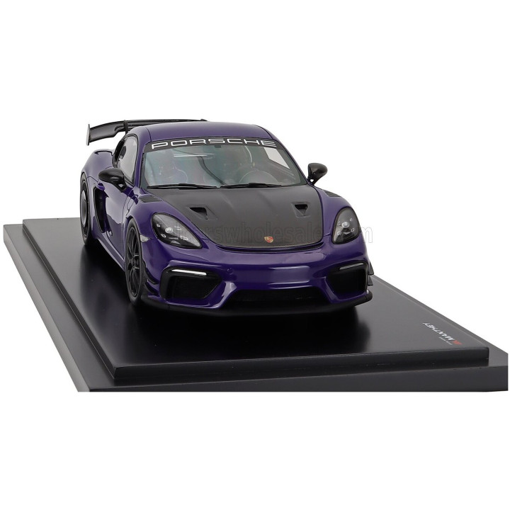 SPARK MODEL PORSCHE 718 (982) CAYMAN GT4 RS MANTHEY KIT 2024 - CON VETRINA - WITH SHOWCASE - ULTRAVIOLET PURPLE BLACK 1/18