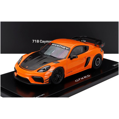 SPARK MODEL PORSCHE 718 (982) CAYMAN GT4 RS 2024 - CON VETRINA - WITH SHOWCASE - PASTEL ORANGE BLACK 1/18