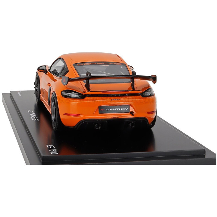 SPARK MODEL PORSCHE 718 (982) CAYMAN GT4 RS 2024 - CON VETRINA - WITH SHOWCASE - PASTEL ORANGE BLACK 1/18