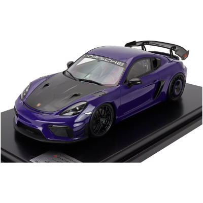 SPARK MODEL PORSCHE 718 (982) CAYMAN GT4 RS MANTHEY KIT 2024 - CON VETRINA - WITH SHOWCASE - ULTRAVIOLET PURPLE BLACK 1/12