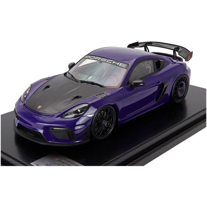 SPARK MODEL PORSCHE 718 (982) CAYMAN GT4 RS MANTHEY KIT 2024 - CON VETRINA - WITH SHOWCASE - ULTRAVIOLET PURPLE BLACK 1/12