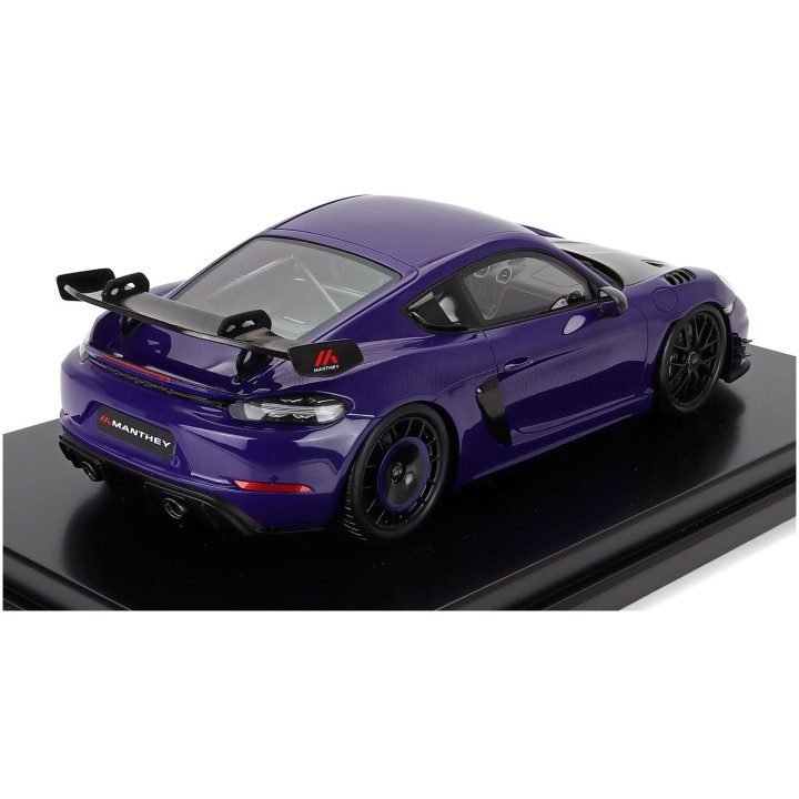 SPARK MODEL PORSCHE 718 (982) CAYMAN GT4 RS MANTHEY KIT 2024 - CON VETRINA - WITH SHOWCASE - ULTRAVIOLET PURPLE BLACK 1/12