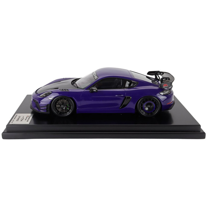 SPARK MODEL PORSCHE 718 (982) CAYMAN GT4 RS MANTHEY KIT 2024 - CON VETRINA - WITH SHOWCASE - ULTRAVIOLET PURPLE BLACK 1/12