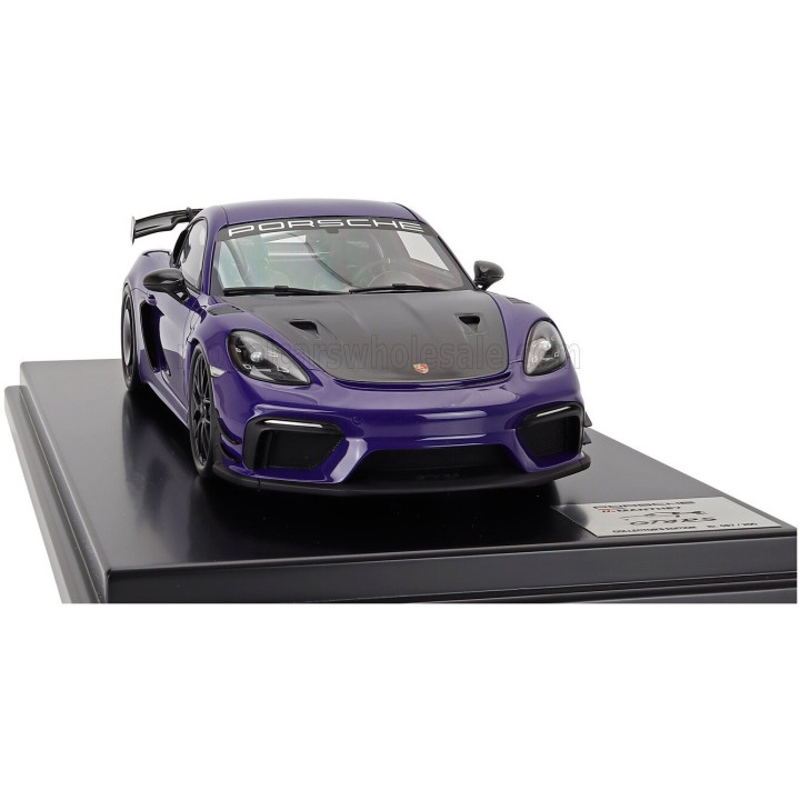 SPARK MODEL PORSCHE 718 (982) CAYMAN GT4 RS MANTHEY KIT 2024 - CON VETRINA - WITH SHOWCASE - ULTRAVIOLET PURPLE BLACK 1/12