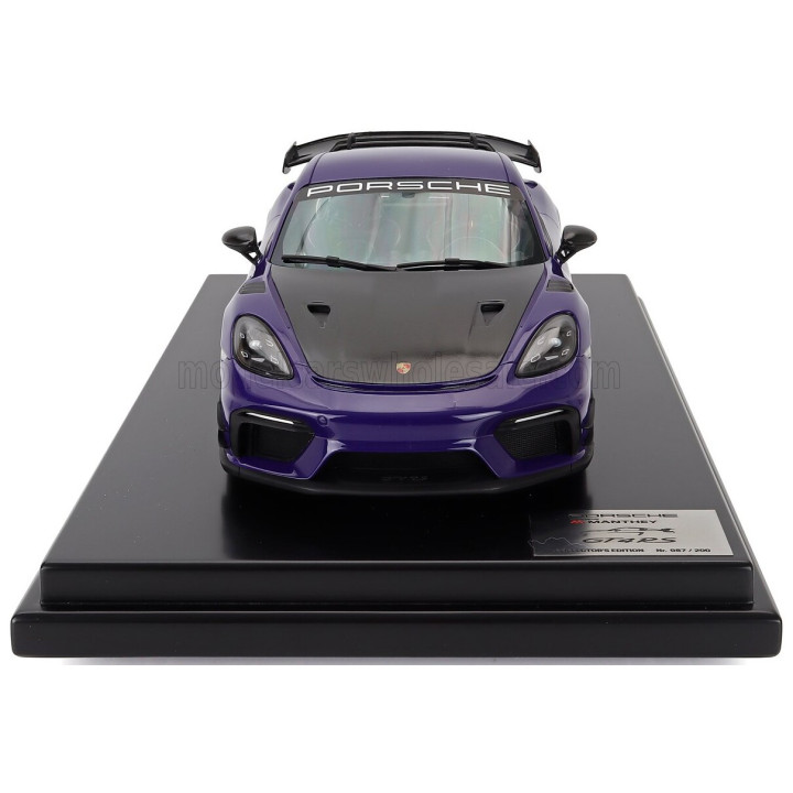 SPARK MODEL PORSCHE 718 (982) CAYMAN GT4 RS MANTHEY KIT 2024 - CON VETRINA - WITH SHOWCASE - ULTRAVIOLET PURPLE BLACK 1/12