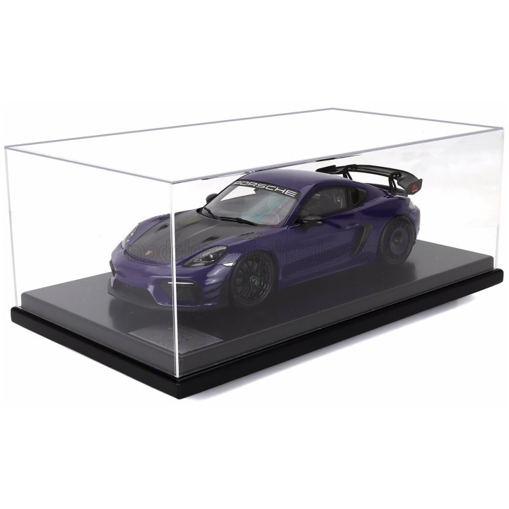 SPARK MODEL PORSCHE 718 (982) CAYMAN GT4 RS MANTHEY KIT 2024 - CON VETRINA - WITH SHOWCASE - ULTRAVIOLET PURPLE BLACK 1/12