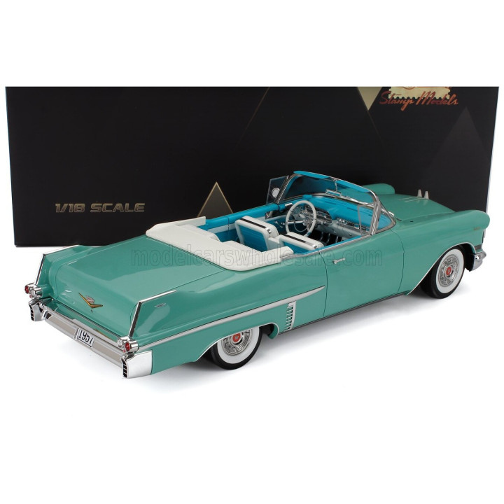 STAMP MODELS CADILLAC SERIES 62 CABRIOLET OPEN 1957 - LIGHT GREEN 1/18