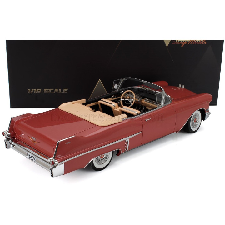 STAMP MODELS CADILLAC SERIES 62 CABRIOLET OPEN 1957 - DUSTY ROSE MET 1/18