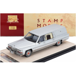 STAMP MODELS CADILLAC SUPERIOR 1980 - HEARSE - CARRO FUNEBRE - FUNERAL CAR - SILVER BLACK 1/43