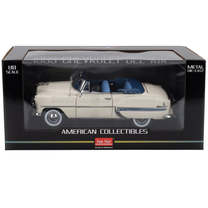 SUN STAR CHEVROLET BEL AIR OPEN ROOF CONVERTIBLE 1953 - WHITE 1/18