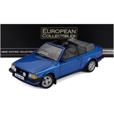 SUN STAR FORD ENGLAND ESCORT XR3i 1.6 MKIII RHD CABRIOLET OPEN 1984 - BLUE 1/18