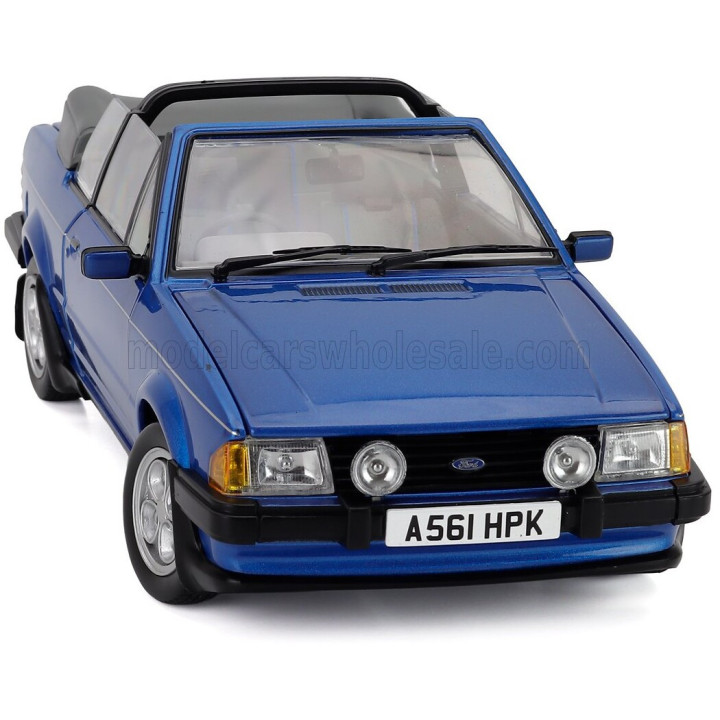 SUN STAR FORD ENGLAND ESCORT XR3i 1.6 MKIII RHD CABRIOLET OPEN 1984 - BLUE 1/18