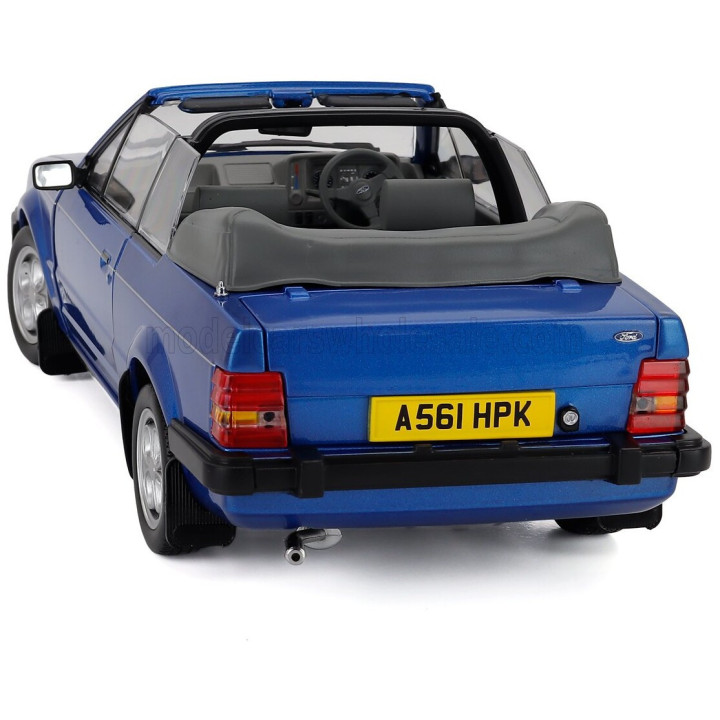 SUN STAR FORD ENGLAND ESCORT XR3i 1.6 MKIII RHD CABRIOLET OPEN 1984 - BLUE 1/18