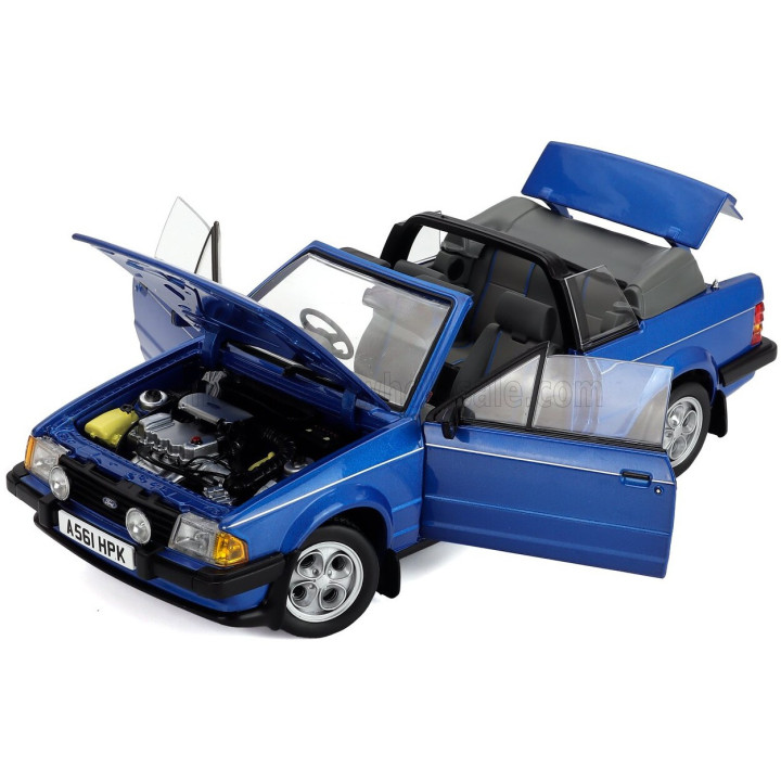 SUN STAR FORD ENGLAND ESCORT XR3i 1.6 MKIII RHD CABRIOLET OPEN 1984 - BLUE 1/18