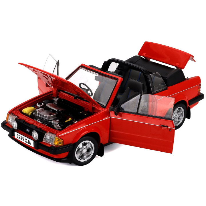 SUN STAR FORD ENGLAND ESCORT XR3i 1.6 MKIII RHD CABRIOLET OPEN 1984 - RED 1/18