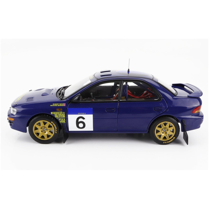SUN STAR SUBARU IMPREZA 555 N 6 2nd RALLY HONG KONG BEIJIJNG 1994 R.BURNS - R.REID - BLUE 1/18