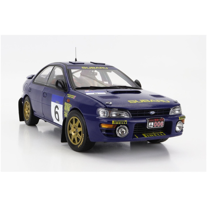 SUN STAR SUBARU IMPREZA 555 N 6 2nd RALLY HONG KONG BEIJIJNG 1994 R.BURNS - R.REID - BLUE 1/18