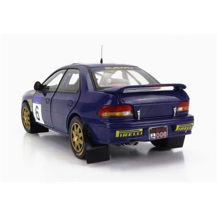 SUN STAR SUBARU IMPREZA 555 N 6 2nd RALLY HONG KONG BEIJIJNG 1994 R.BURNS - R.REID - BLUE 1/18