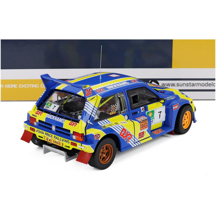 SUN STAR AUSTIN MG METRO 6R4 N 7 RALLY DONEGAL INTERNATIONAL 1993 JOHN PRICE - ANNE MARIE MARIE - BLUE YELLOW WHITE 1/18