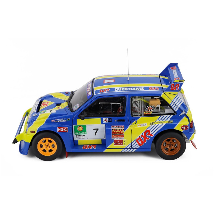 SUN STAR AUSTIN MG METRO 6R4 N 7 RALLY DONEGAL INTERNATIONAL 1993 JOHN PRICE - ANNE MARIE MARIE - BLUE YELLOW WHITE 1/18