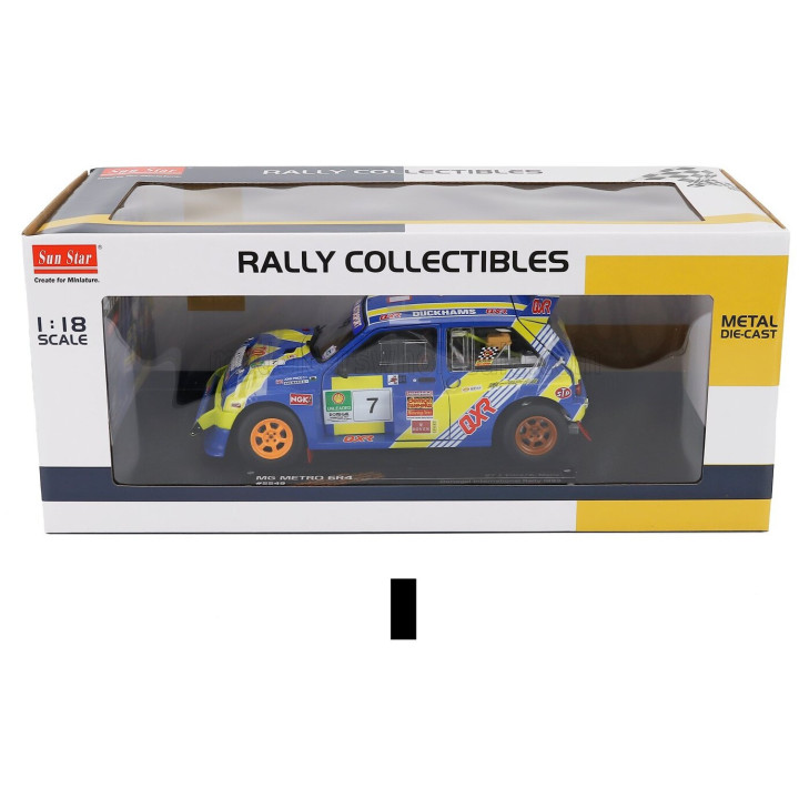 SUN STAR AUSTIN MG METRO 6R4 N 7 RALLY DONEGAL INTERNATIONAL 1993 JOHN PRICE - ANNE MARIE MARIE - BLUE YELLOW WHITE 1/18
