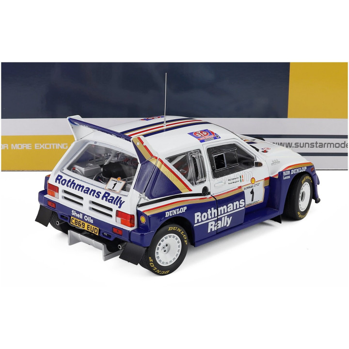 SUN STAR AUSTIN MG METRO 6R4 N 1 WINNER RALLY DONEGAL INTERNATIONAL 1986 BILLY COLEMAN - RONAN MORGAN - WHITE BLUE 1/18