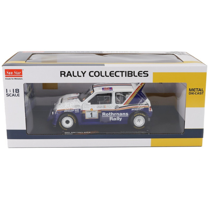 SUN STAR AUSTIN MG METRO 6R4 N 1 WINNER RALLY DONEGAL INTERNATIONAL 1986 BILLY COLEMAN - RONAN MORGAN - WHITE BLUE 1/18