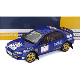 SUN STAR SUBARU IMPREZA WRC 555 N 1 WINNER RALLY MEMORIAL BETTEGA 1993 COLIN McRAE - BLUE YELLOW GOLD 1/18