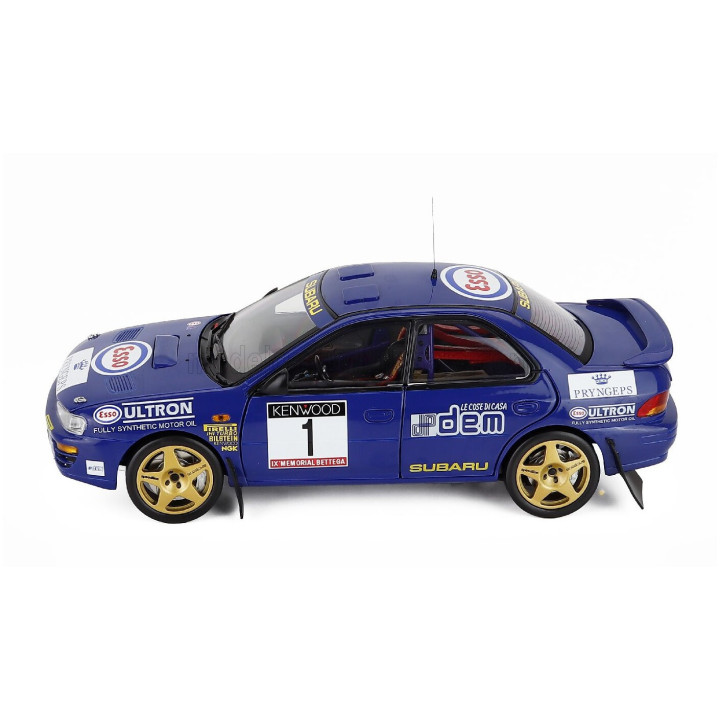 SUN STAR SUBARU IMPREZA WRC 555 N 1 WINNER RALLY MEMORIAL BETTEGA 1993 COLIN McRAE - BLUE YELLOW GOLD 1/18