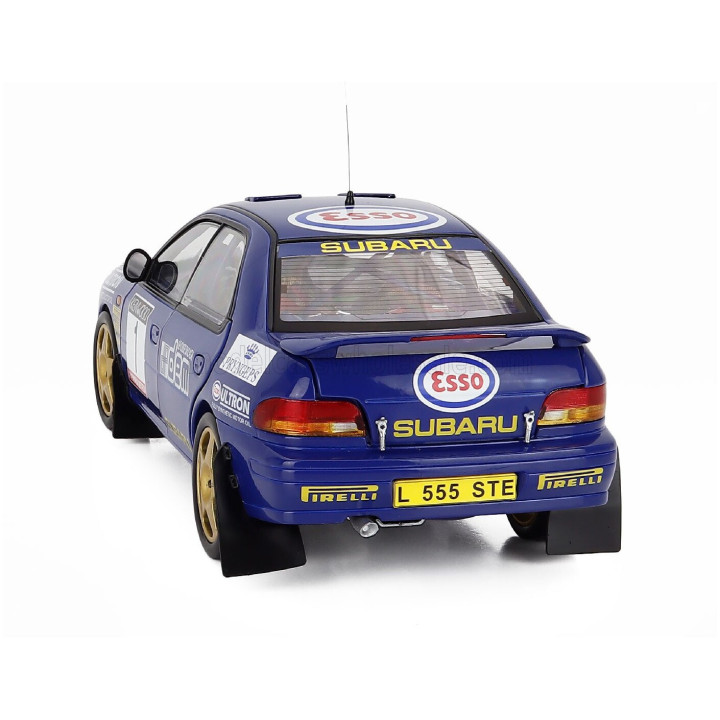 SUN STAR SUBARU IMPREZA WRC 555 N 1 WINNER RALLY MEMORIAL BETTEGA 1993 COLIN McRAE - BLUE YELLOW GOLD 1/18