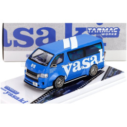 TARMAC TOYOTA HIACE MINIBUS WIDEBODY YASAKI 2018 - BLUE WHITE 1/64