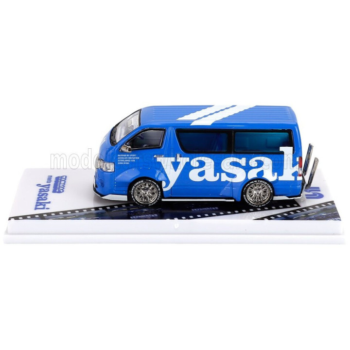 TARMAC TOYOTA HIACE MINIBUS WIDEBODY YASAKI 2018 - BLUE WHITE 1/64