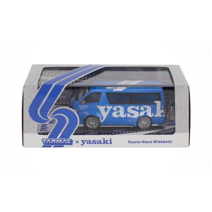 TARMAC TOYOTA HIACE MINIBUS WIDEBODY YASAKI 2018 - BLUE WHITE 1/64