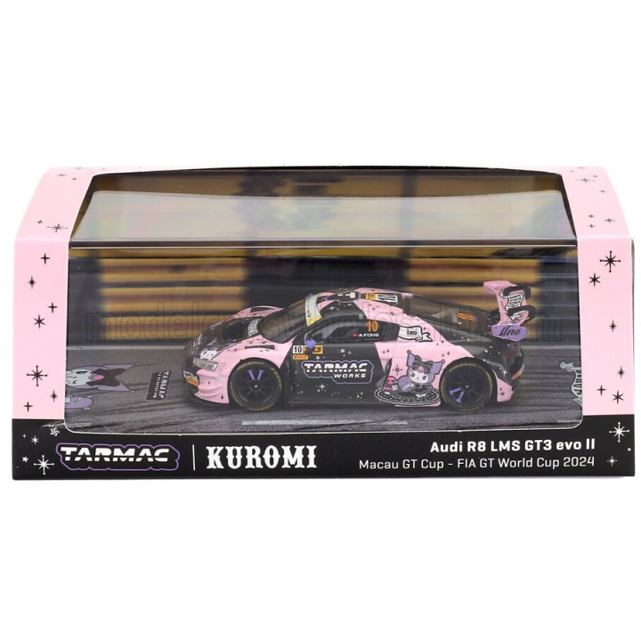TARMAC AUDI R8 LMS GT3 EVO II 5.2L V10 TEAM UNO RACING N 10 FIA GT WOLRD CUP MACAU GT 2024 ADDERLY FONG - BLACK PINK 1/64