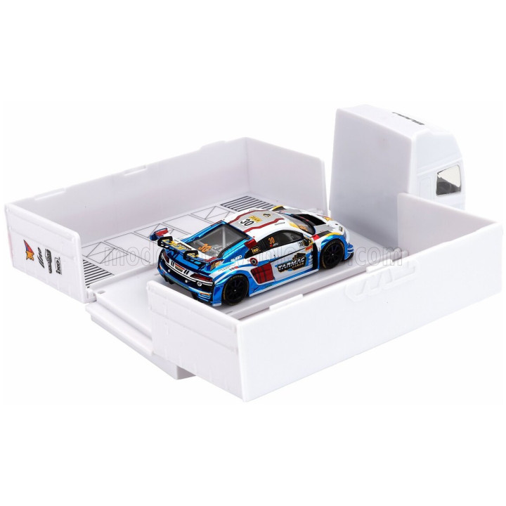 TARMAC AUDI R8 LMS GT3 EVO II 5.2L V10 TEAM UNO RACING N 30 FIA GT WOLRD CUP MACAU GT 2024 JAMES YU KUAI - WHITE BLUE 1/64