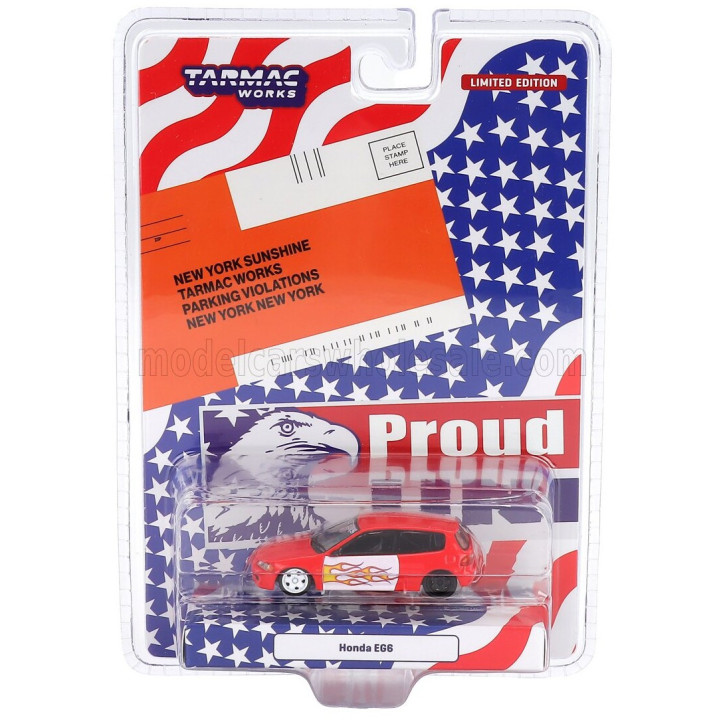 TARMAC HONDA CIVIC EG6 NEW YORK SUNSHINE 1991 - RED WHITE 1/64